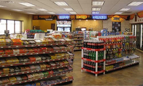 Convenience store shelving benefits