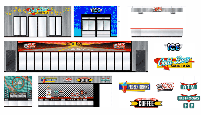 Rick koch graphics in a liquor store