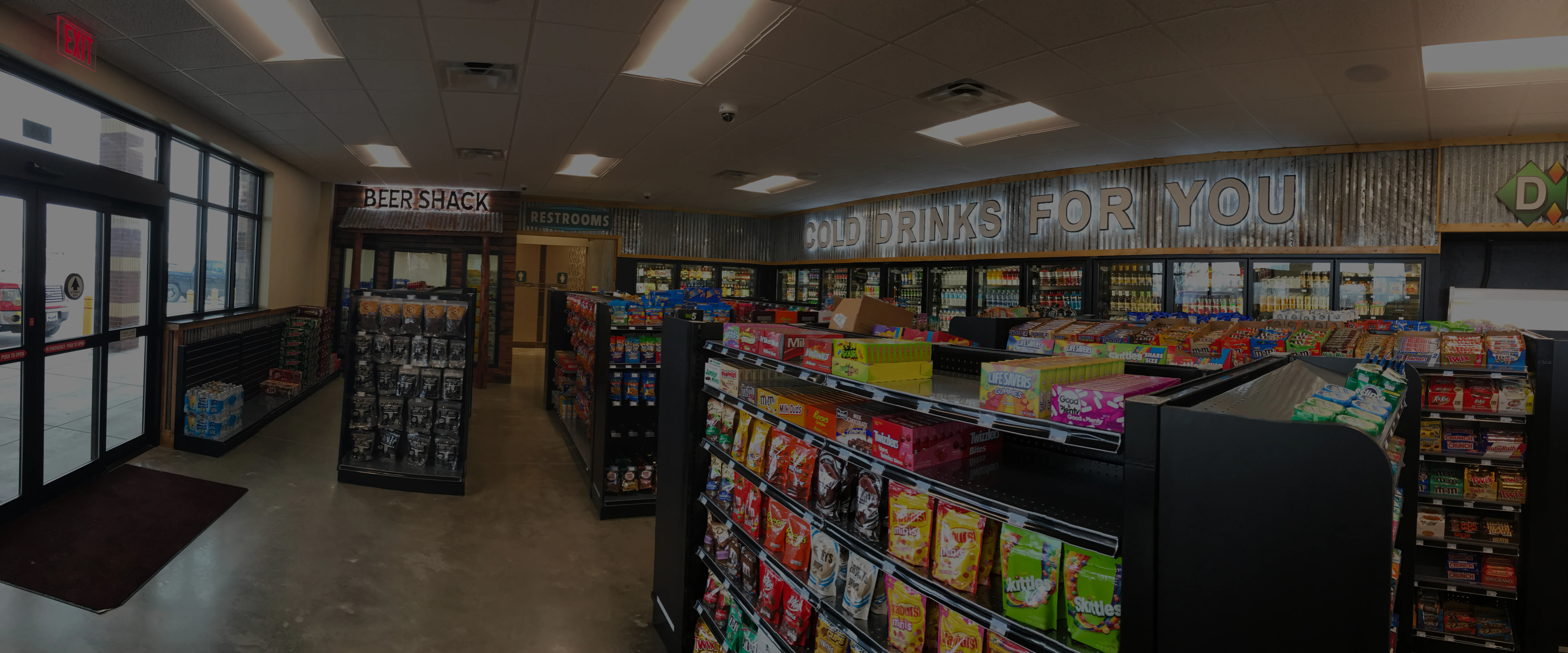 Banner home in a convenience store