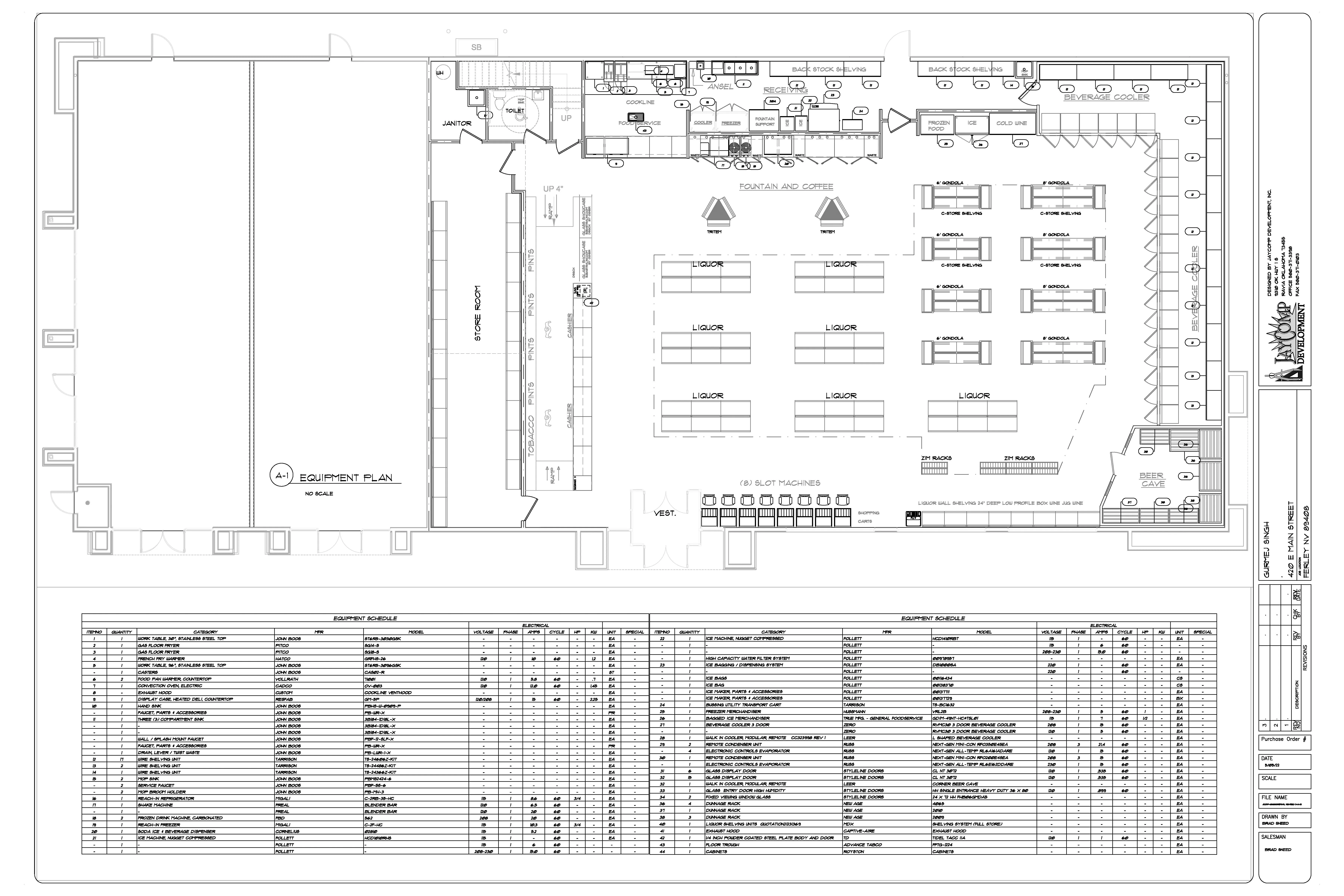 Floor plan design in a liquor store