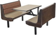 Waymar offers Upholstered backs with their Laminate Seating as well as Wood Trim Options!!