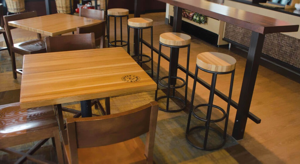 Commercial bar tables store and chairs