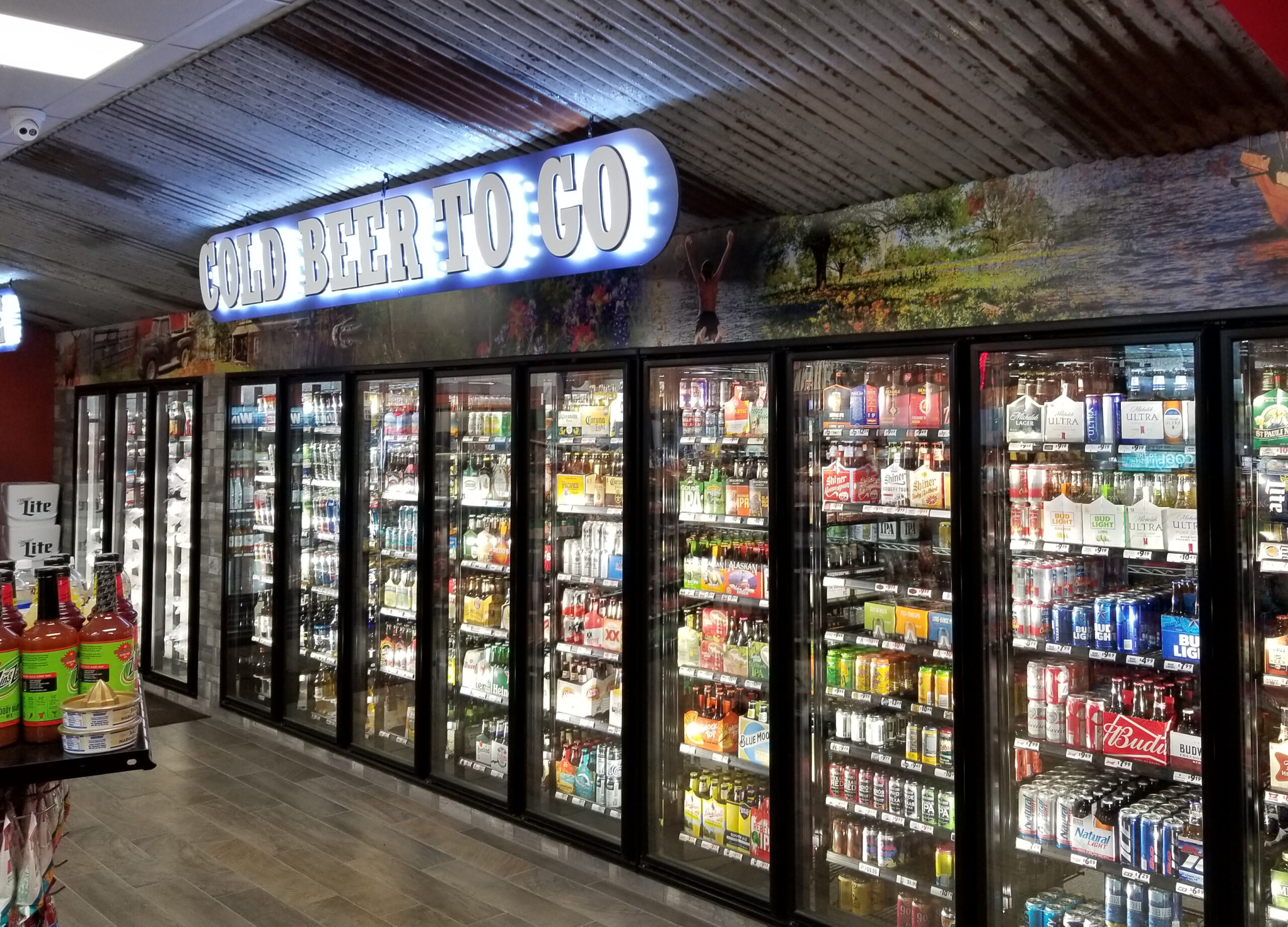 Convenience store drink store coolers